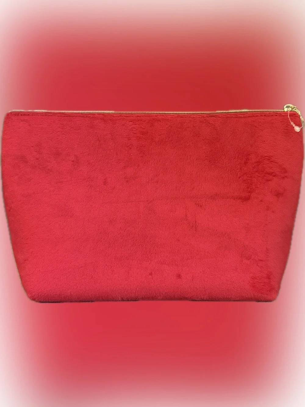 ♥️JUICY COUTURE♥️Red Velour Cosmetic Bag w/ Rhinestone Logo/NWOT
